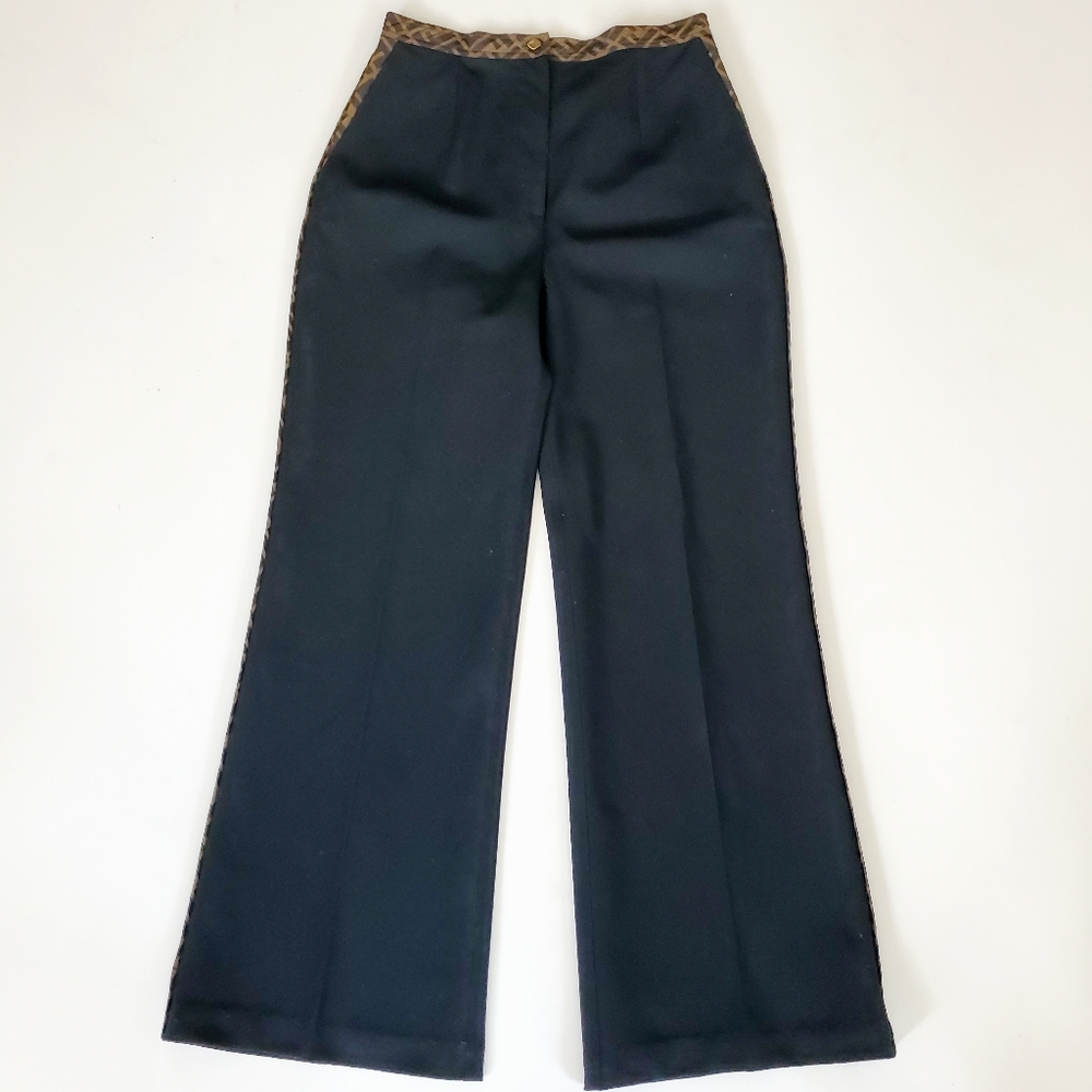 Fendi Zucca Monogram Trim Trousers - Picture 6 of 10
